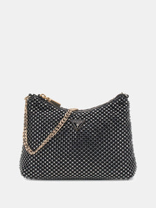 GUESS Zalina Top Zip Mesh Bag Black