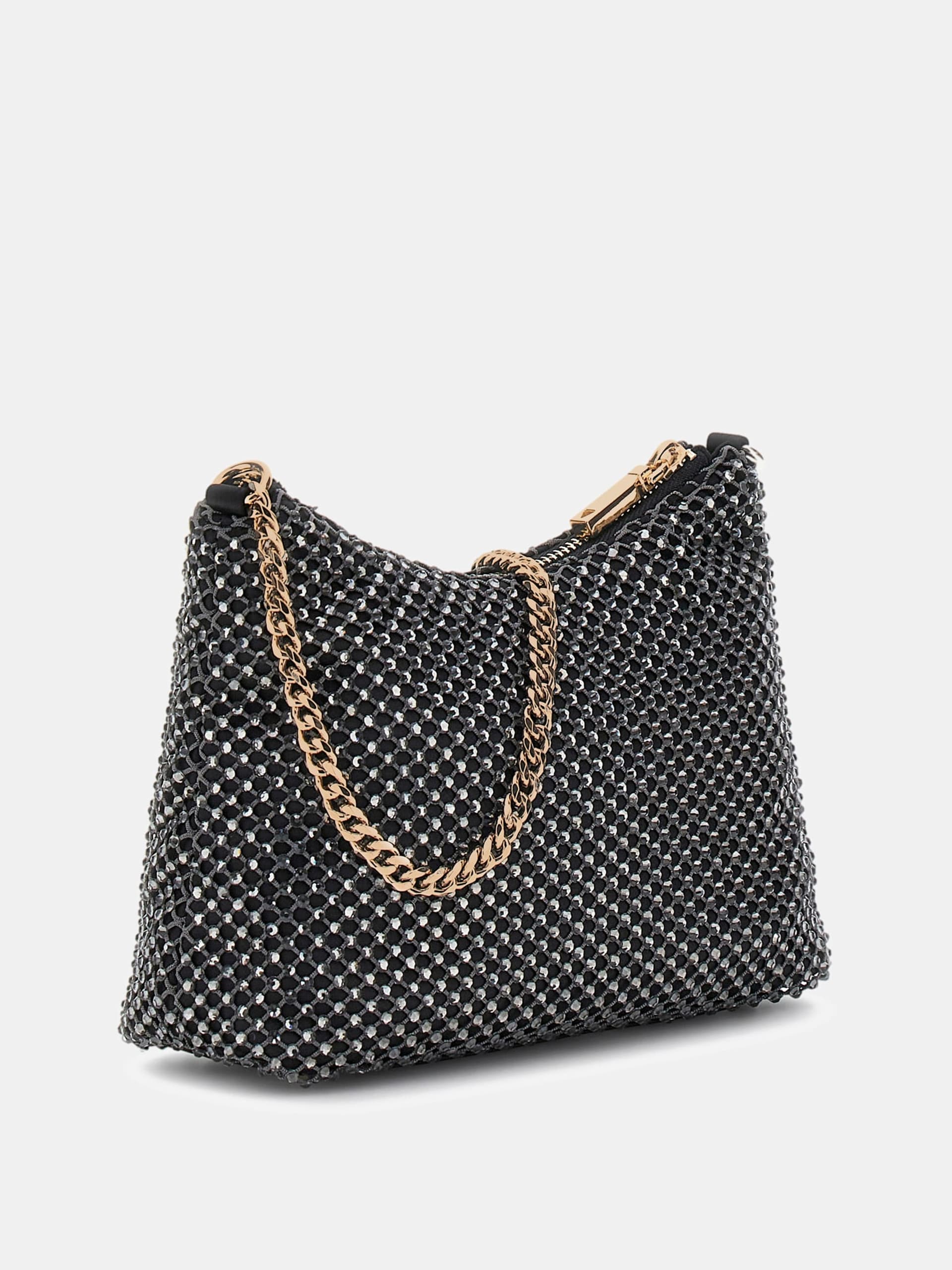 GUESS Zalina Top Zip Mesh Bag Black