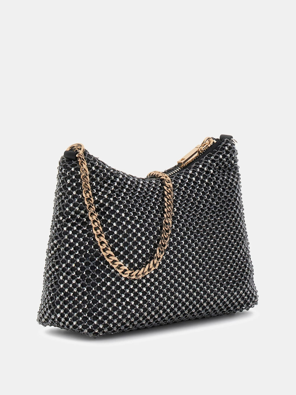 GUESS Zalina Top Zip Mesh Bag Black