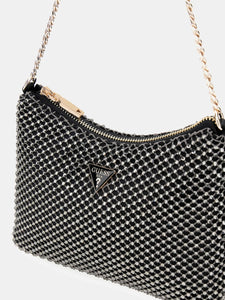 GUESS Zalina Top Zip Mesh Bag Black