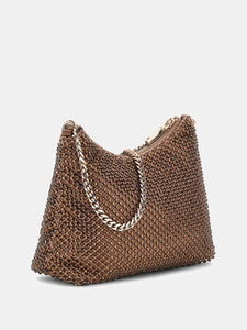 GUESS Zalina Top Zip Mesh Bag Bronze