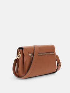 GUESS Georgia Flap Crossbody Bag Cognac