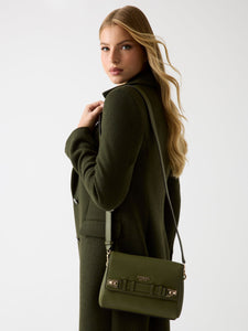 GUESS Georgia Flap Crossbody Bag Olive