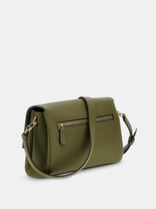 GUESS Georgia Flap Crossbody Bag Olive