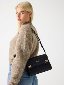 GUESS Georgia Flap Crossbody Bag Black