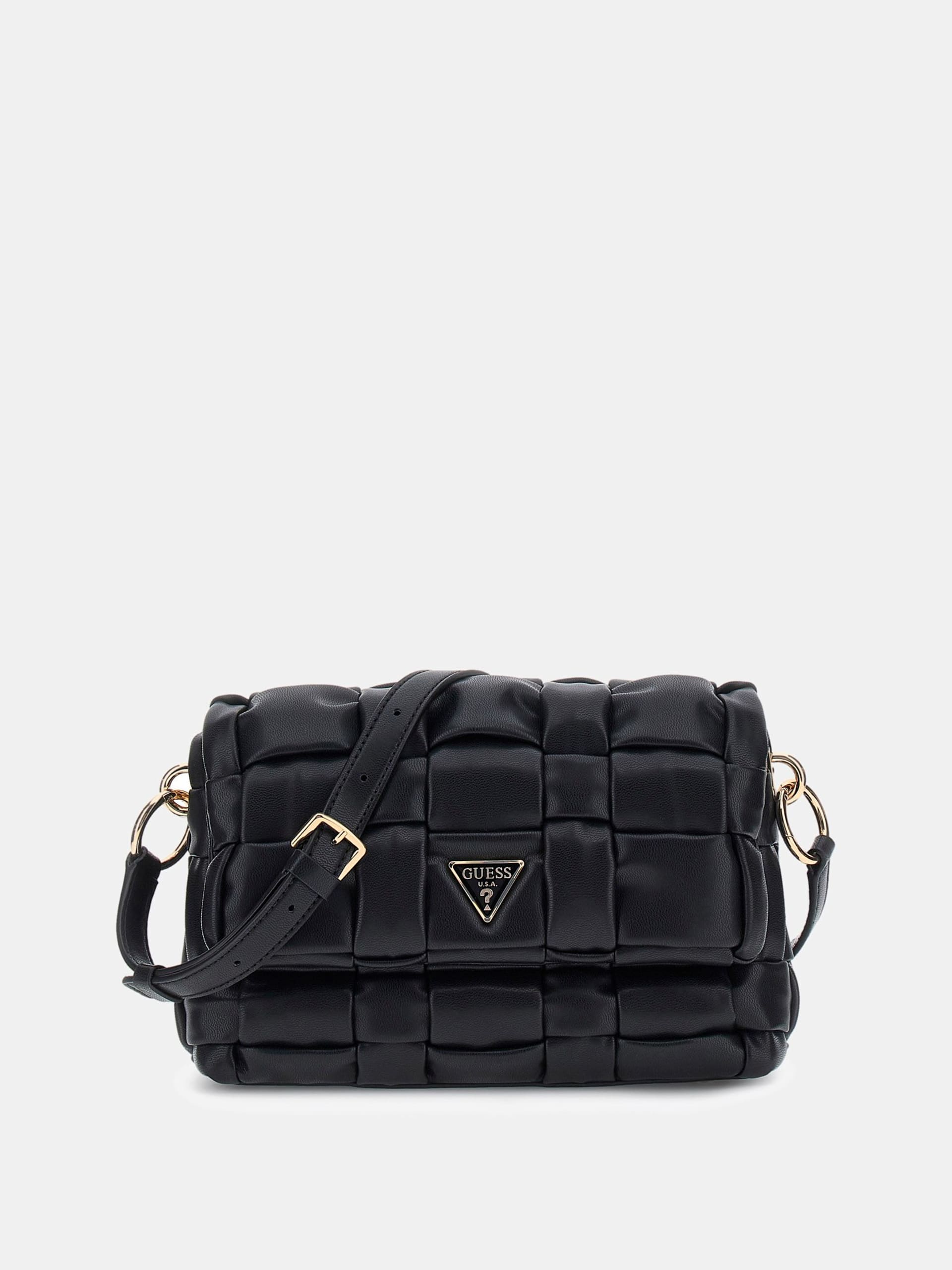 GUESS Marion Flap Shoulder Bag in Black