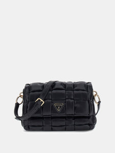 GUESS Marion Flap Shoulder Bag in Black