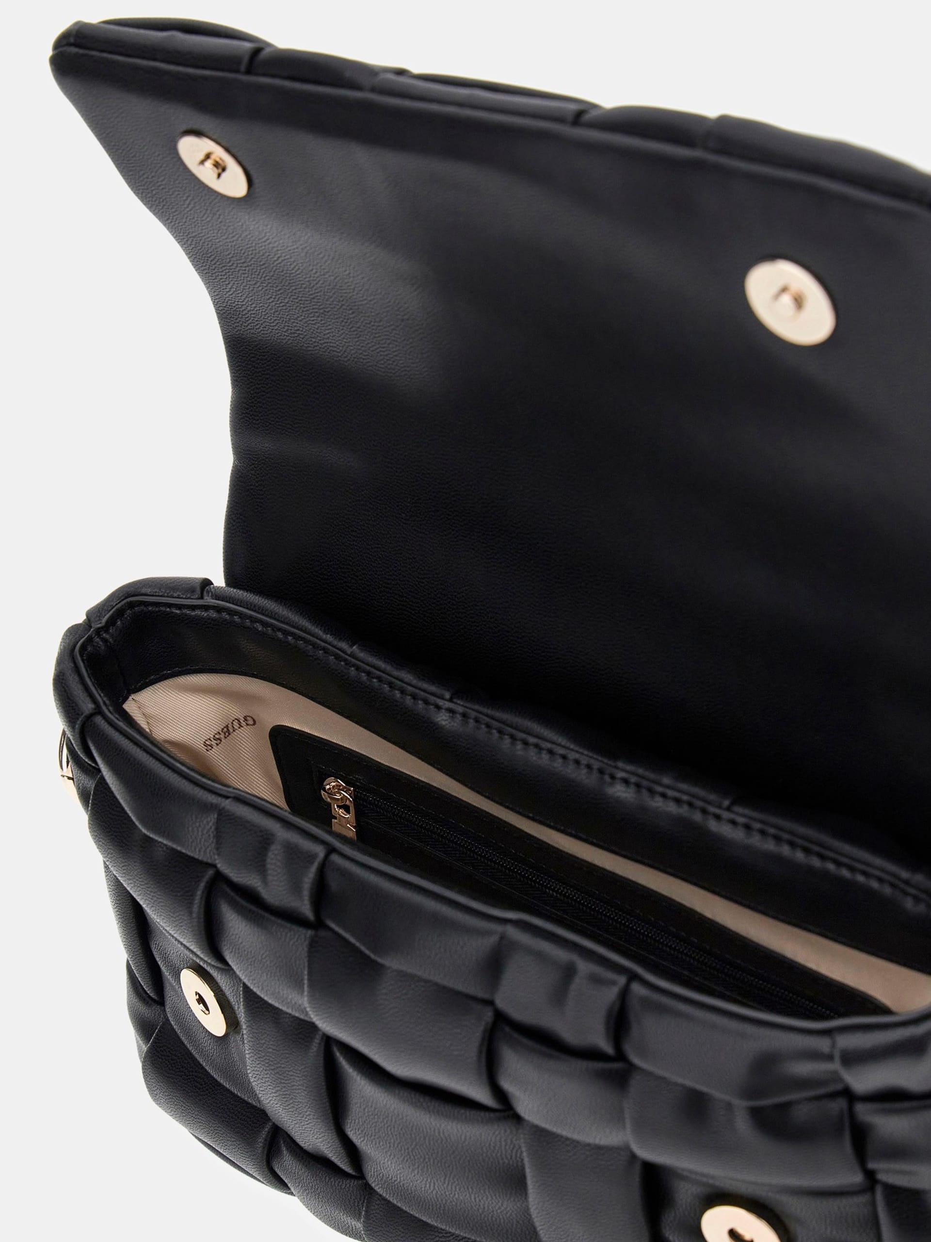 GUESS Marion Flap Shoulder Bag in Black