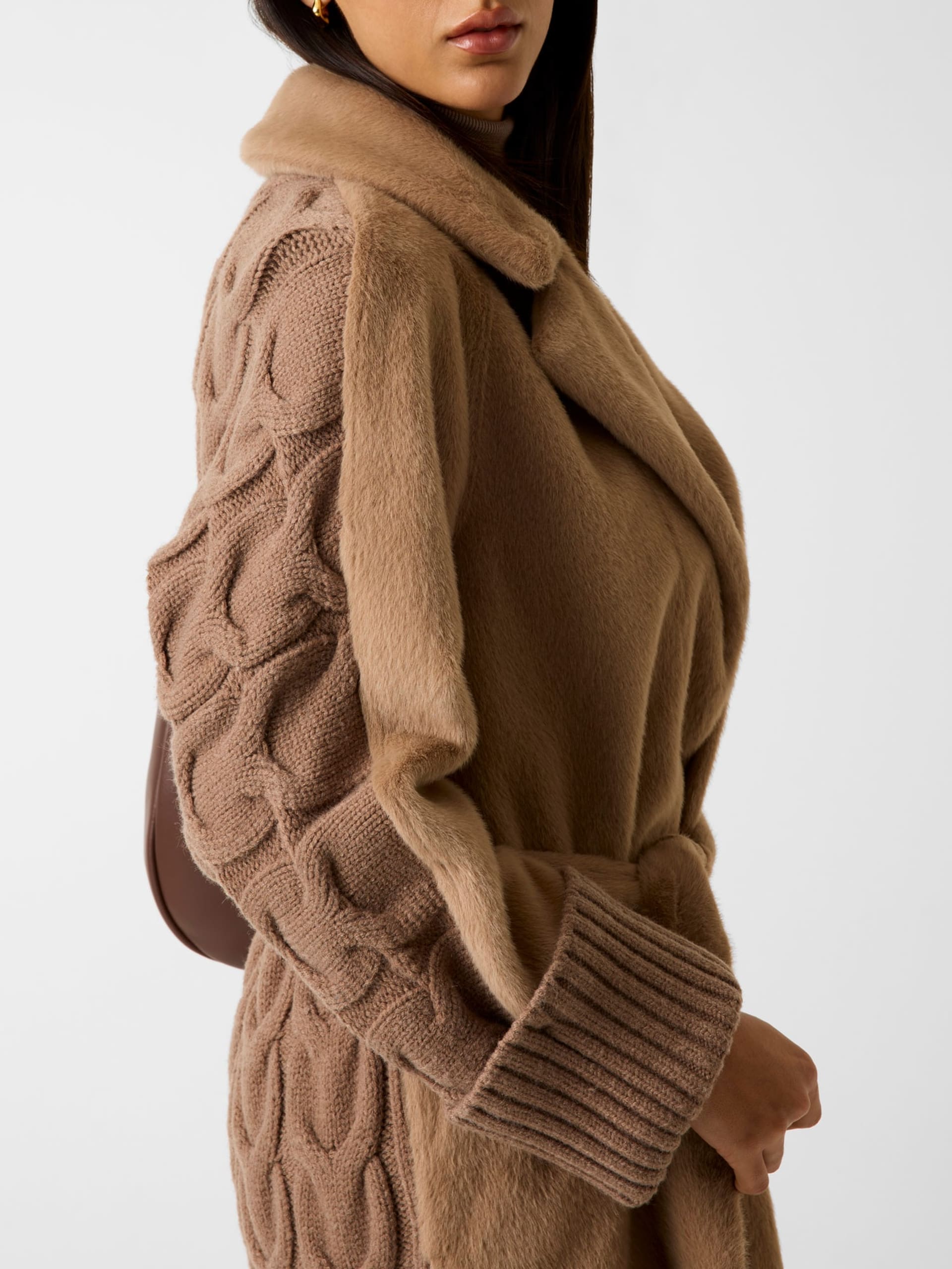 GUESS Lucrezia Faux Fur Knit Coat