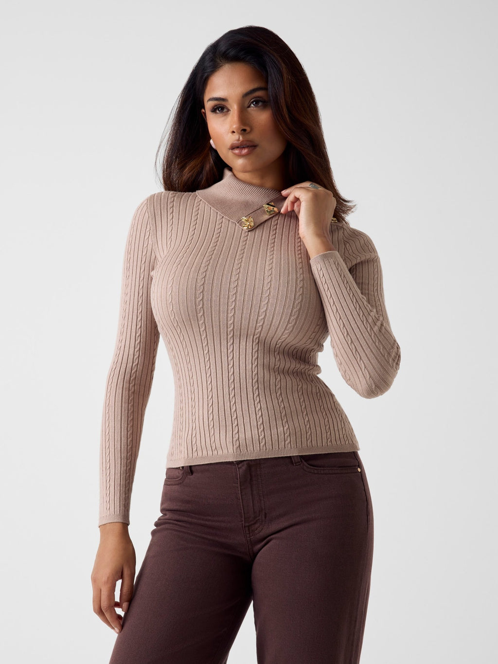 GUESS Rib Logo Button Top