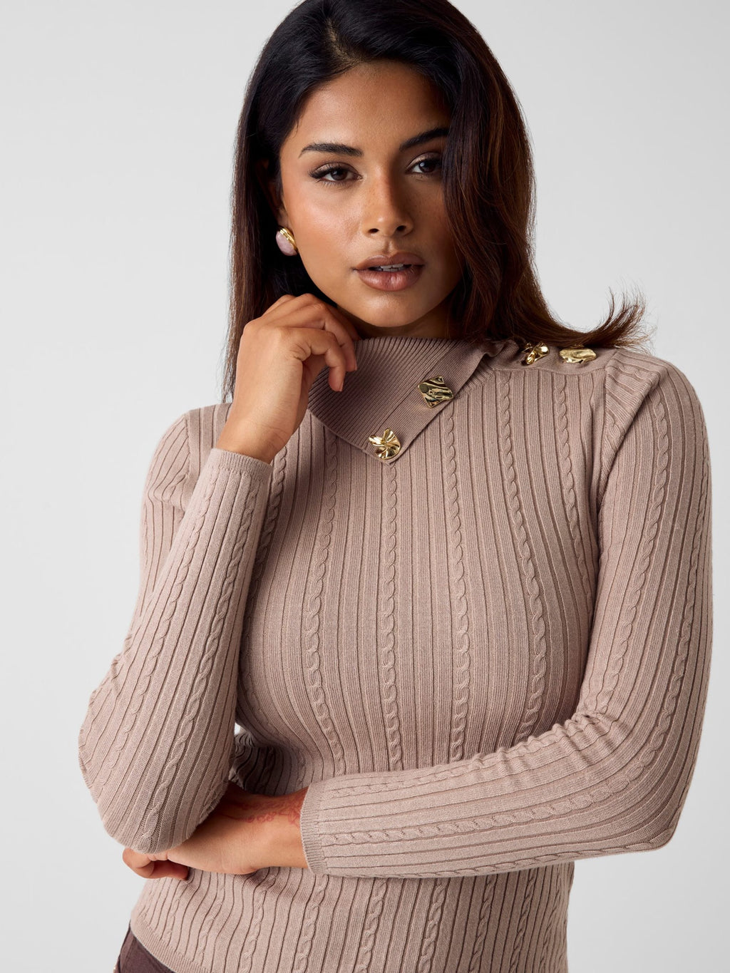 GUESS Rib Logo Button Top
