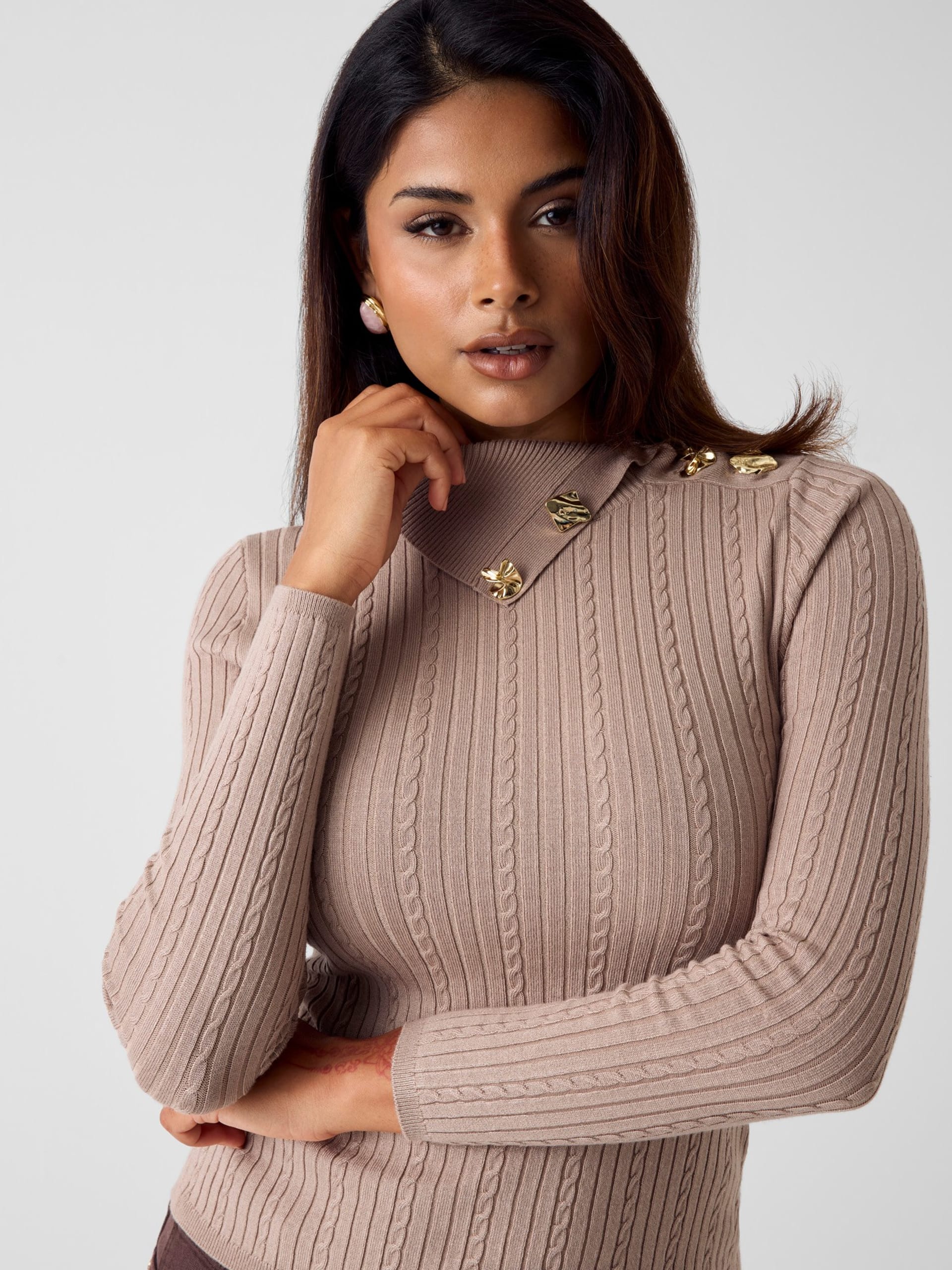 GUESS Rib Logo Button Top