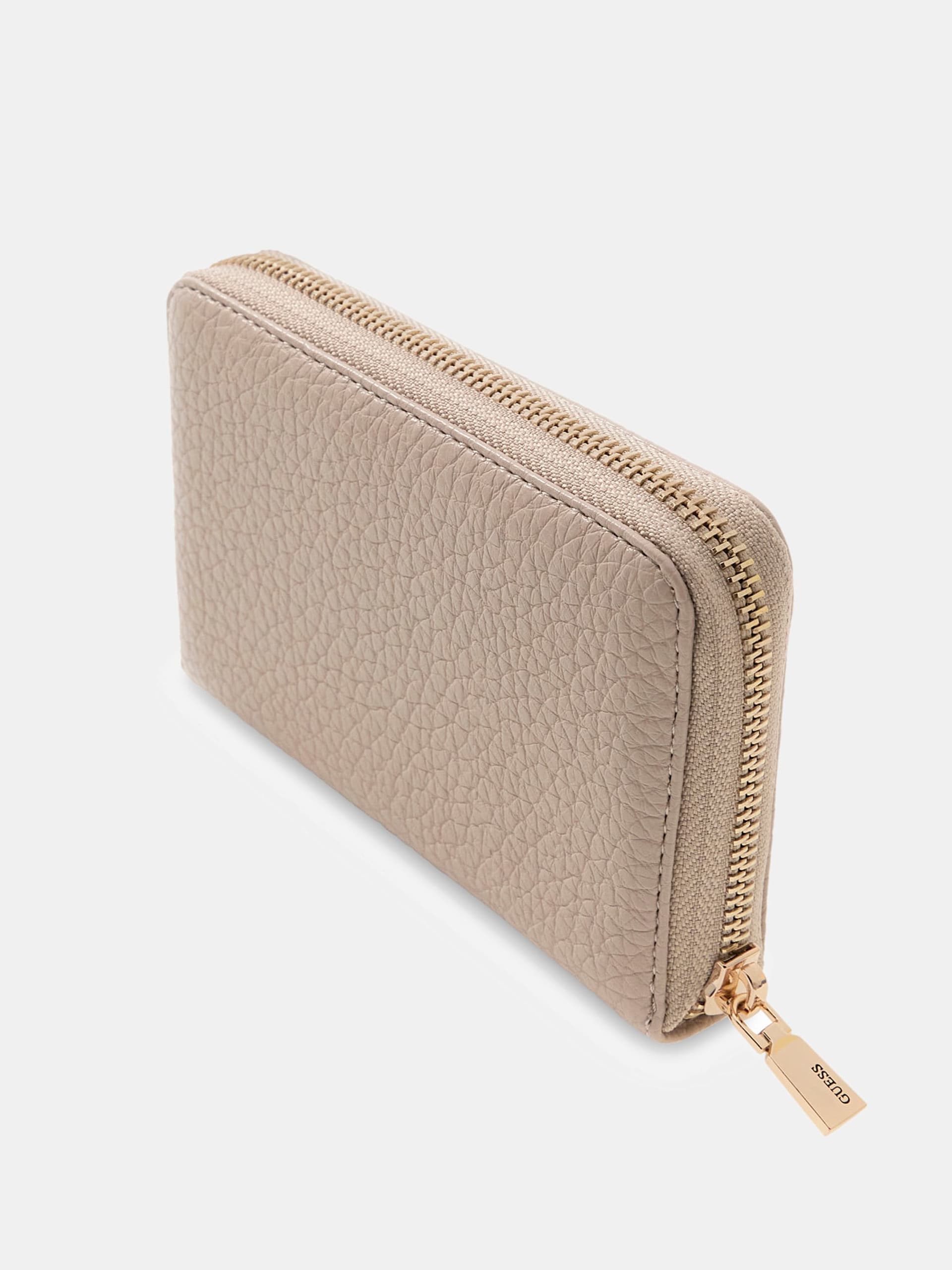 GUESS MARSHA Medium Zip Around Wallet Taupe