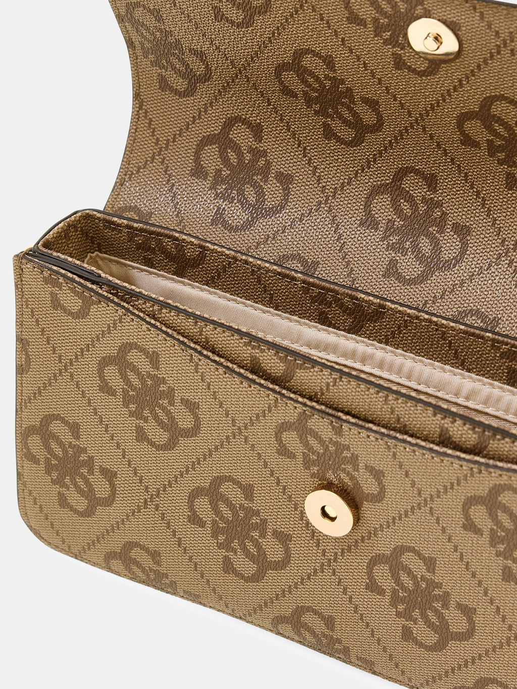 GUESS SADIE Flap Shoulder Bag Caffe Latte