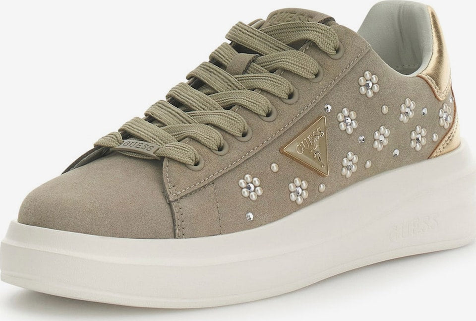 GUESS Jewelled Trainer in Sage