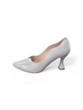 EMIS Pale Silver Mid Heels
