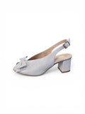 EMIS Silver Peep Toe Shoe