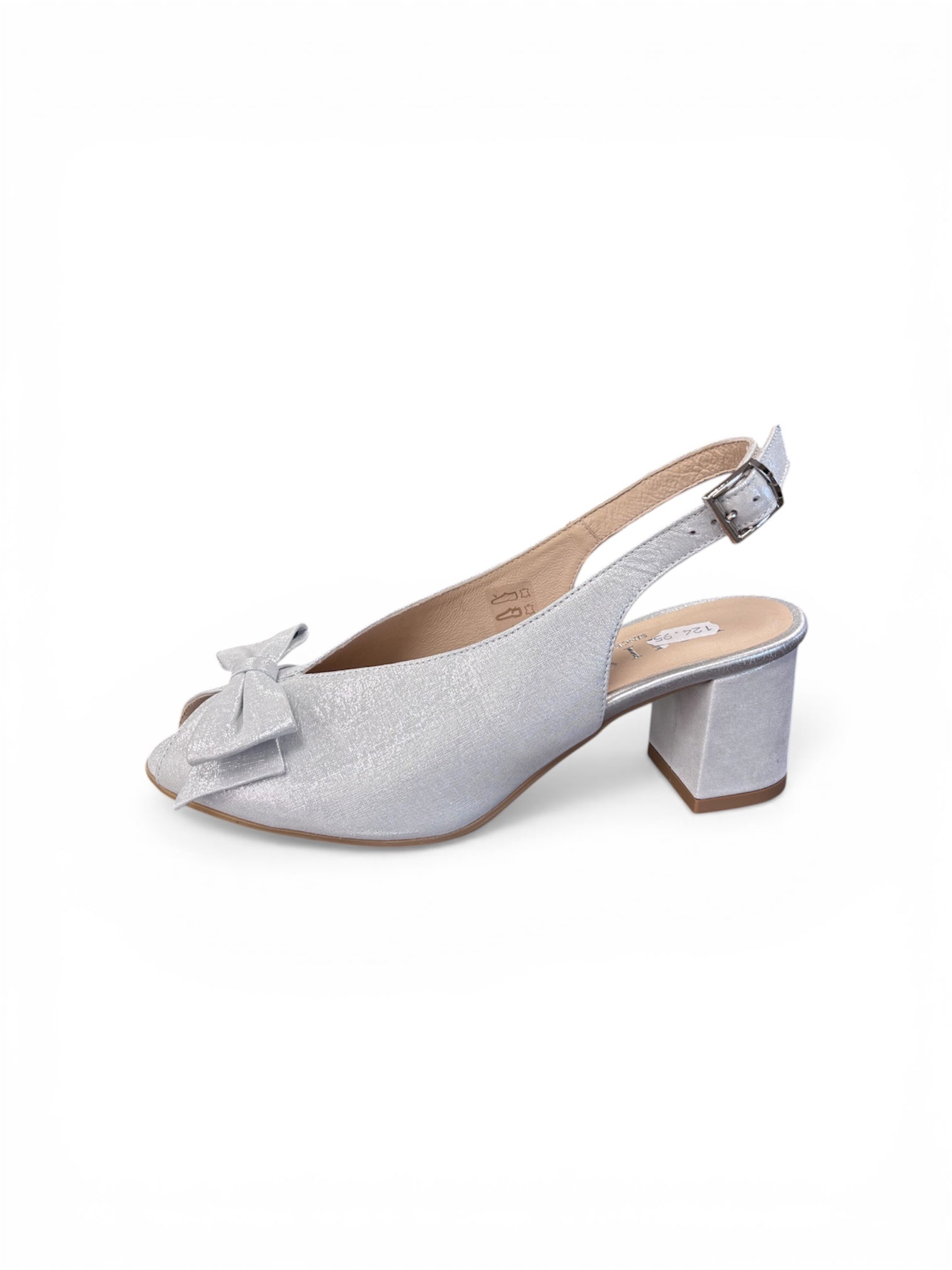 EMIS Silver Peep Toe Shoe
