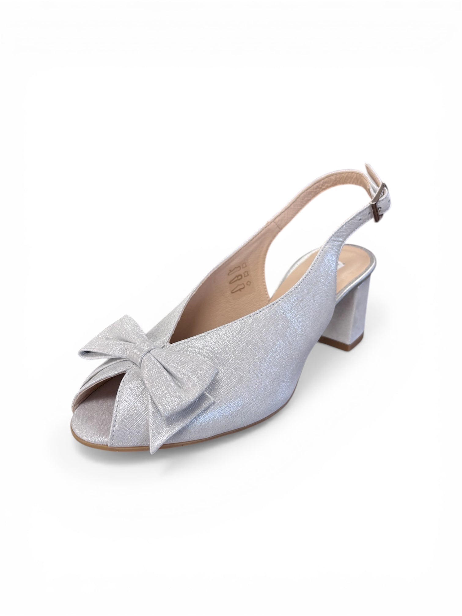 EMIS Silver Peep Toe Shoe