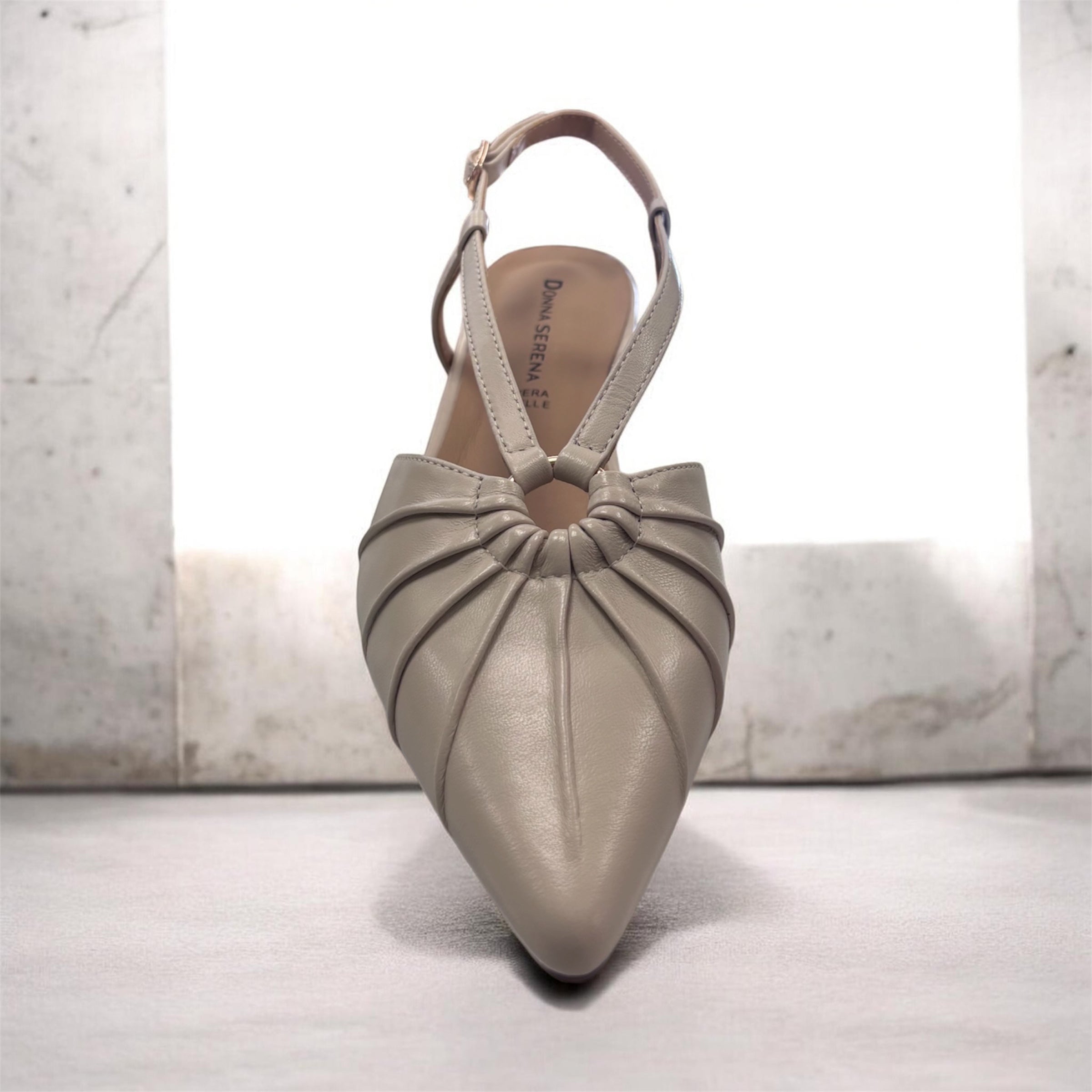 DONNA SERENA Cream Sling Back Pointed Shoe