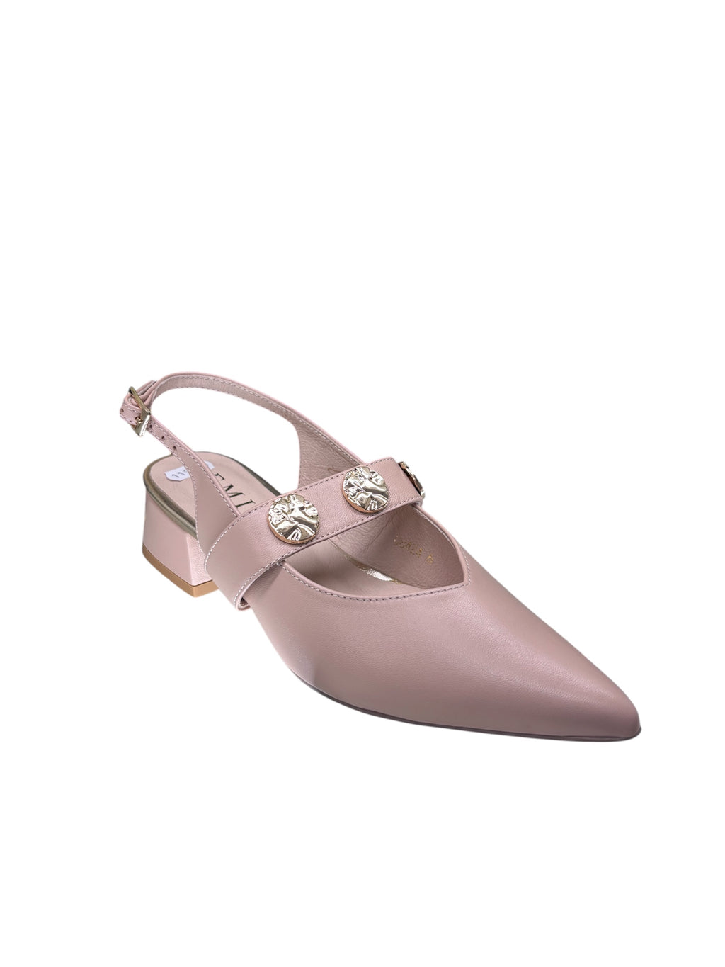EMIS Nude Block Heel Dress Shoe