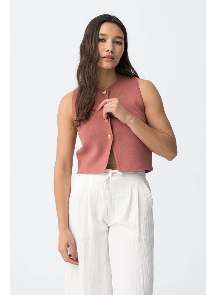 Tiffosi Seashell Waistcoat in Rasberry