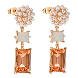 KNIGHT & DAY -  Champagnes and white opal earrings