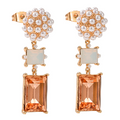 KNIGHT & DAY -  Champagnes and white opal earrings