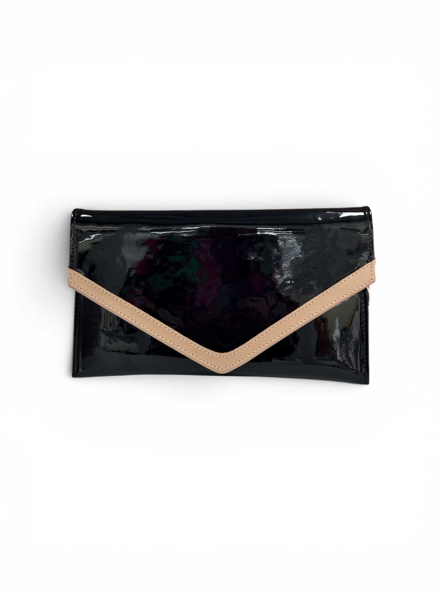 EMIS Black and Beige Trim Envelope Bag
