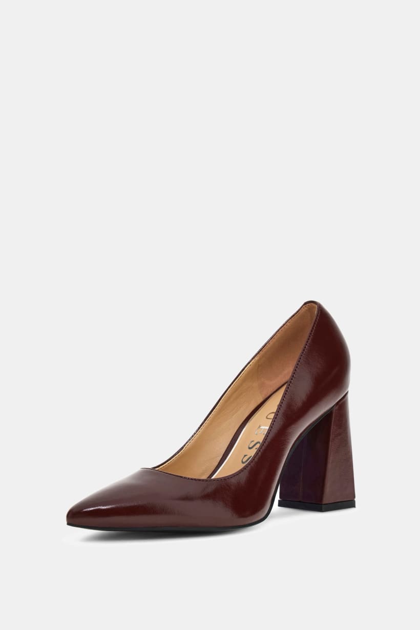 GUESS Burgundy Heeled Court Shoes