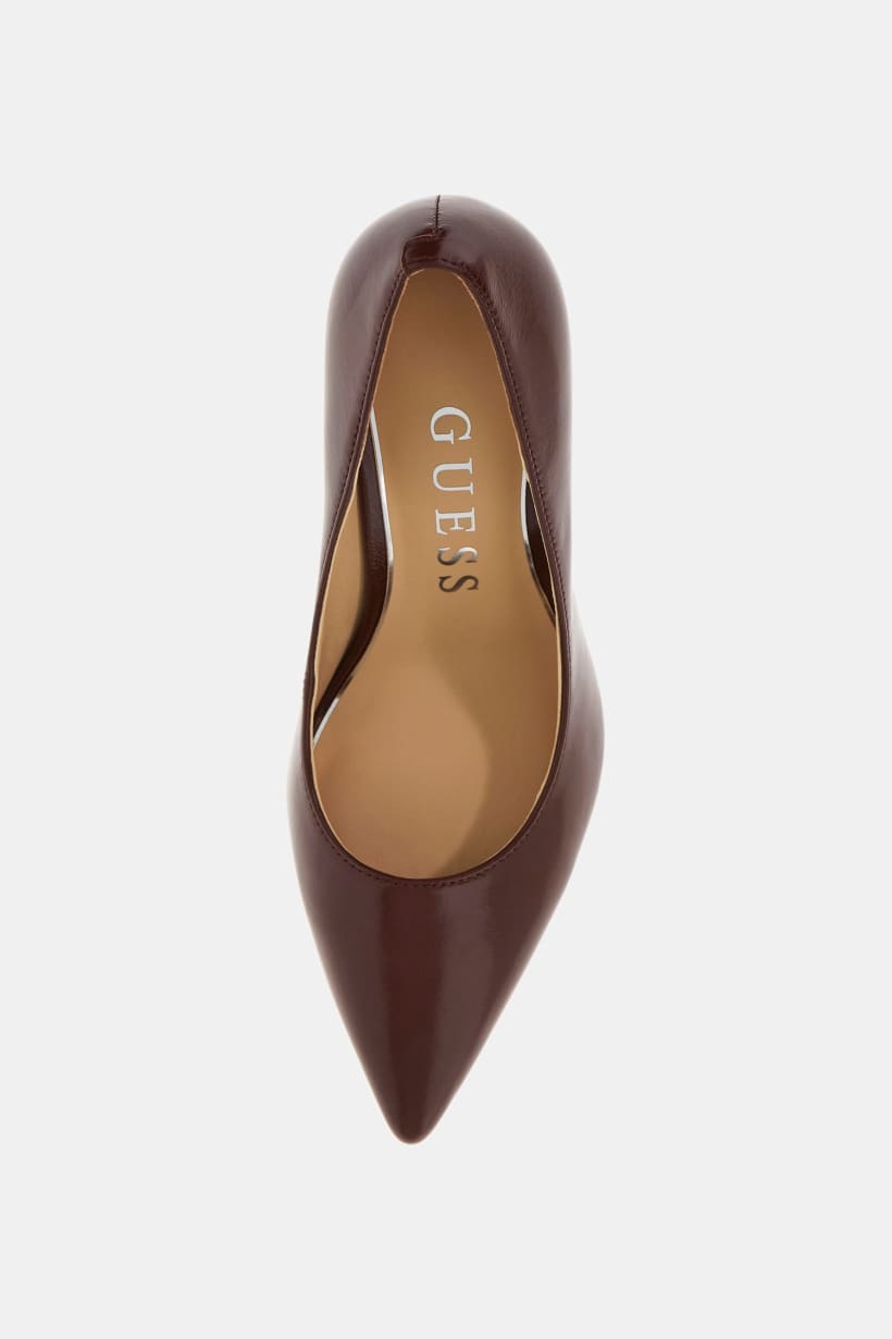 GUESS Burgundy Heeled Court Shoes