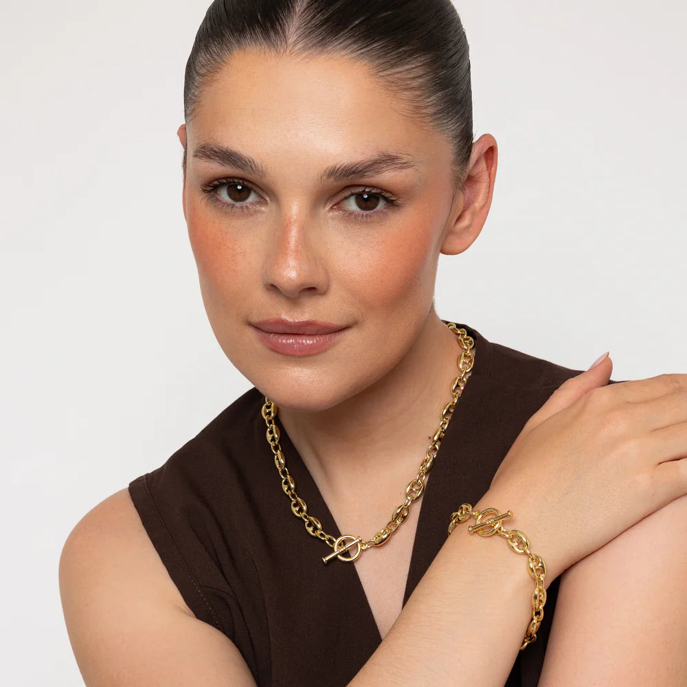 KNIGHT & DAY - Coffee Bean Chain Bracelet Gold