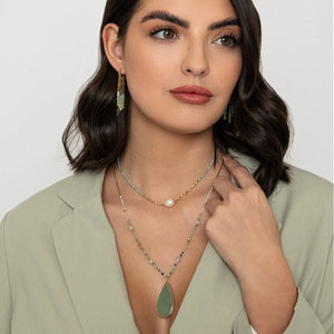 KNIGHT & DAY - Aventurine Stone Necklace