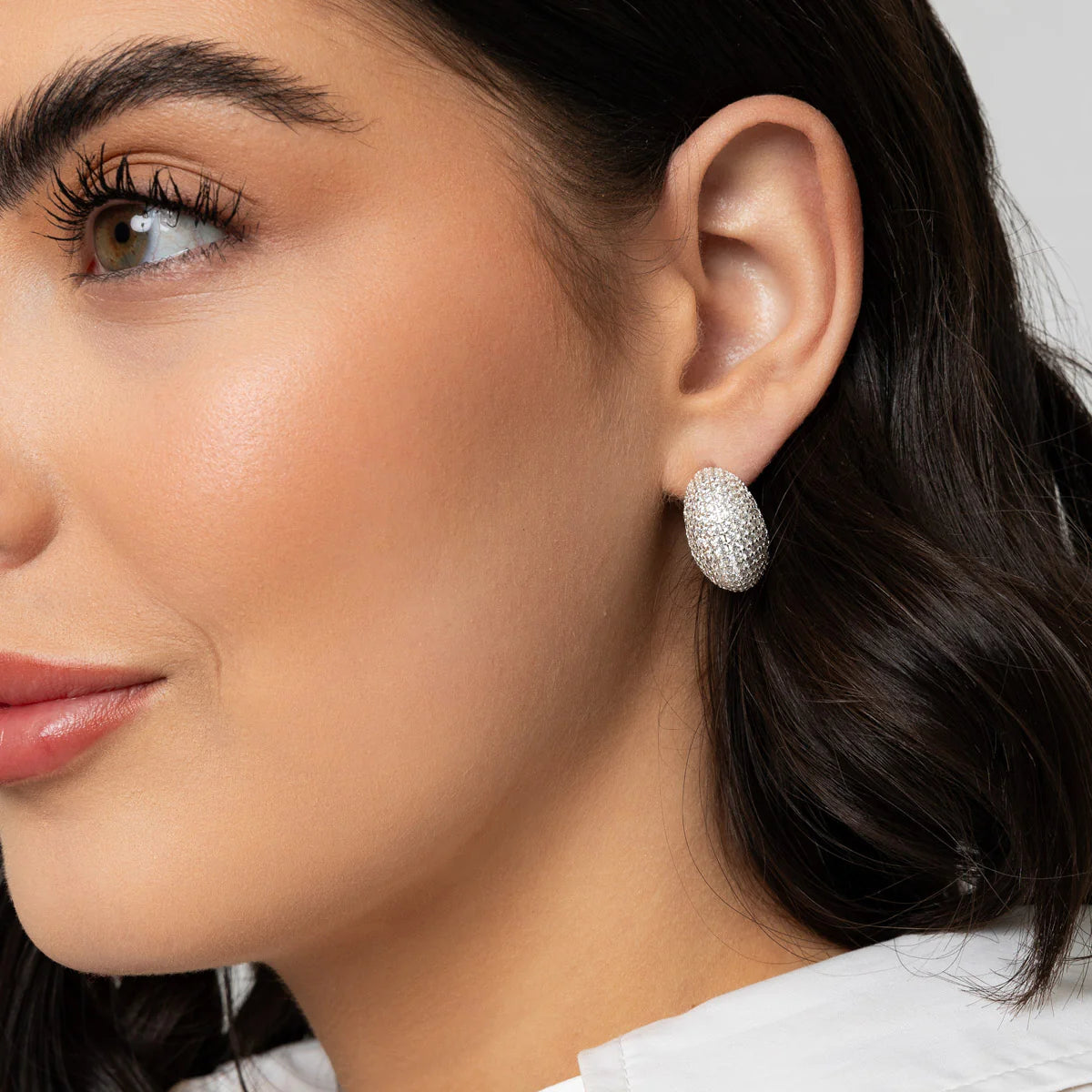 KNIGHT & DAY - Crystal Encrusted Chunky Hoop Earrings