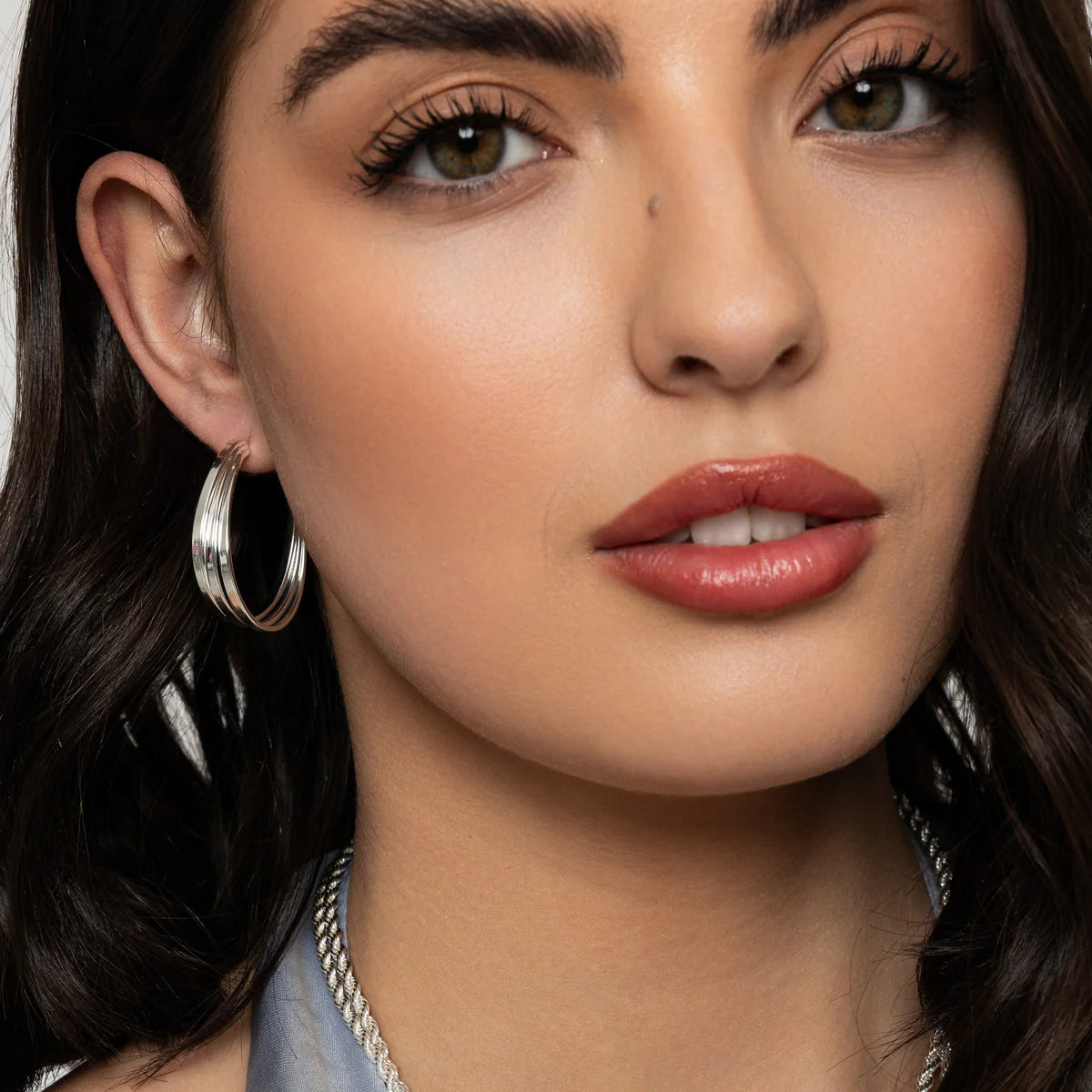 KNIGHT & DAY - Amalia Silver Hoop Earrings