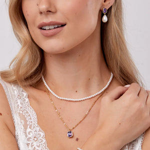 KNIGHT & DAY - Pearl & Amethyst Layered Necklace