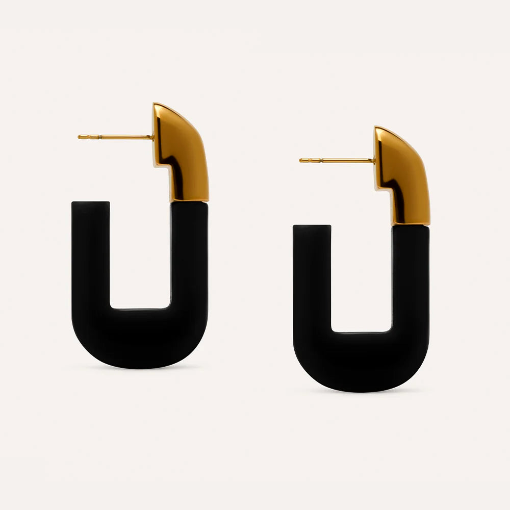 COLURi - Lorde Link Earrings in Black