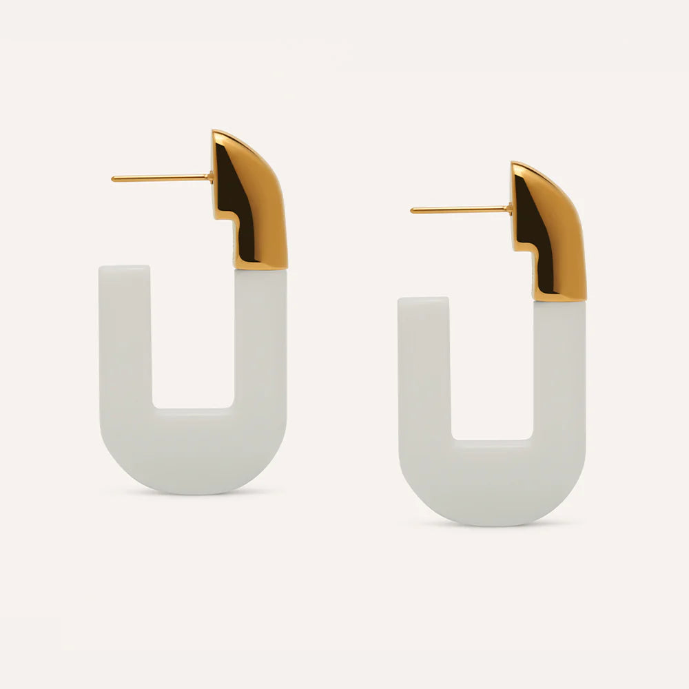 COLURi - Lorde Link Earrings in Snow