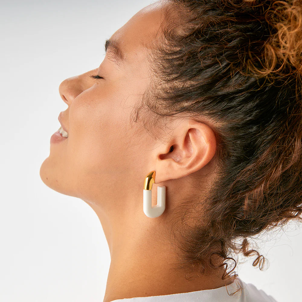 COLURi - Lorde Link Earrings in Snow