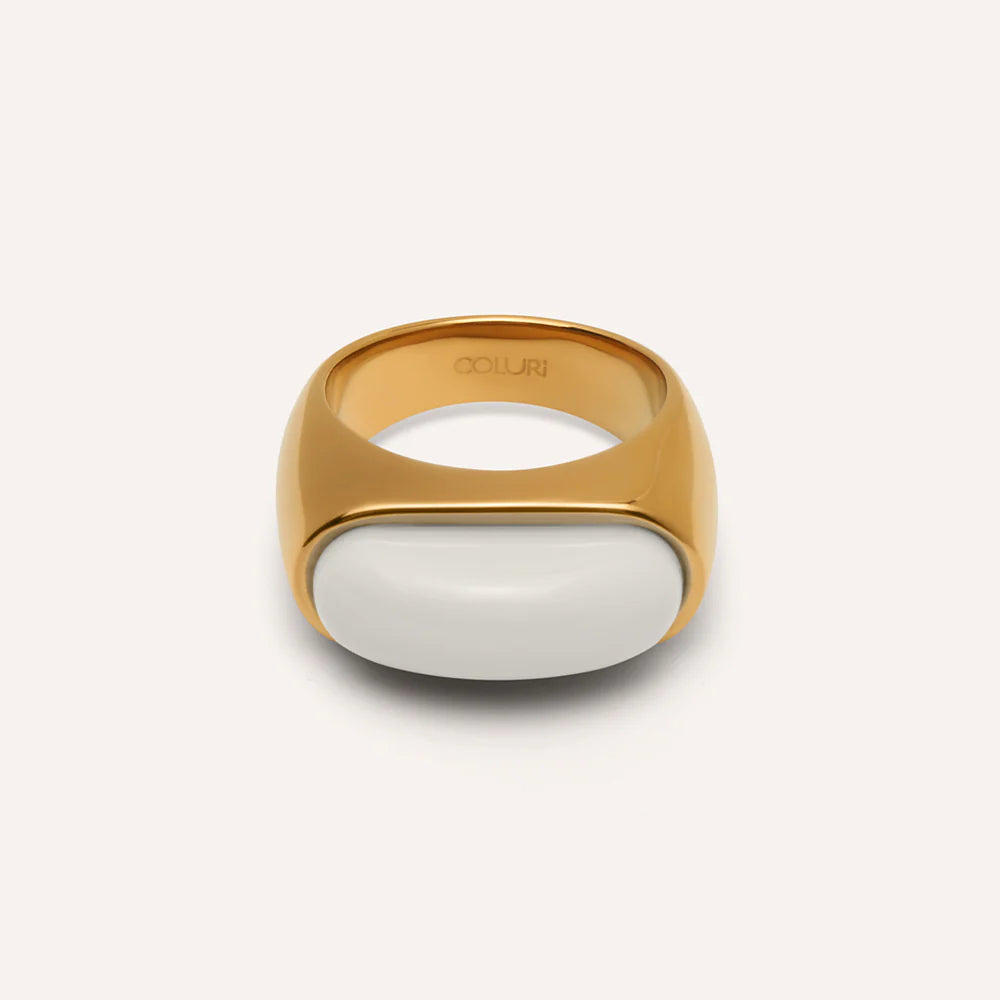 COLURi - Lorde Statement Ring in White