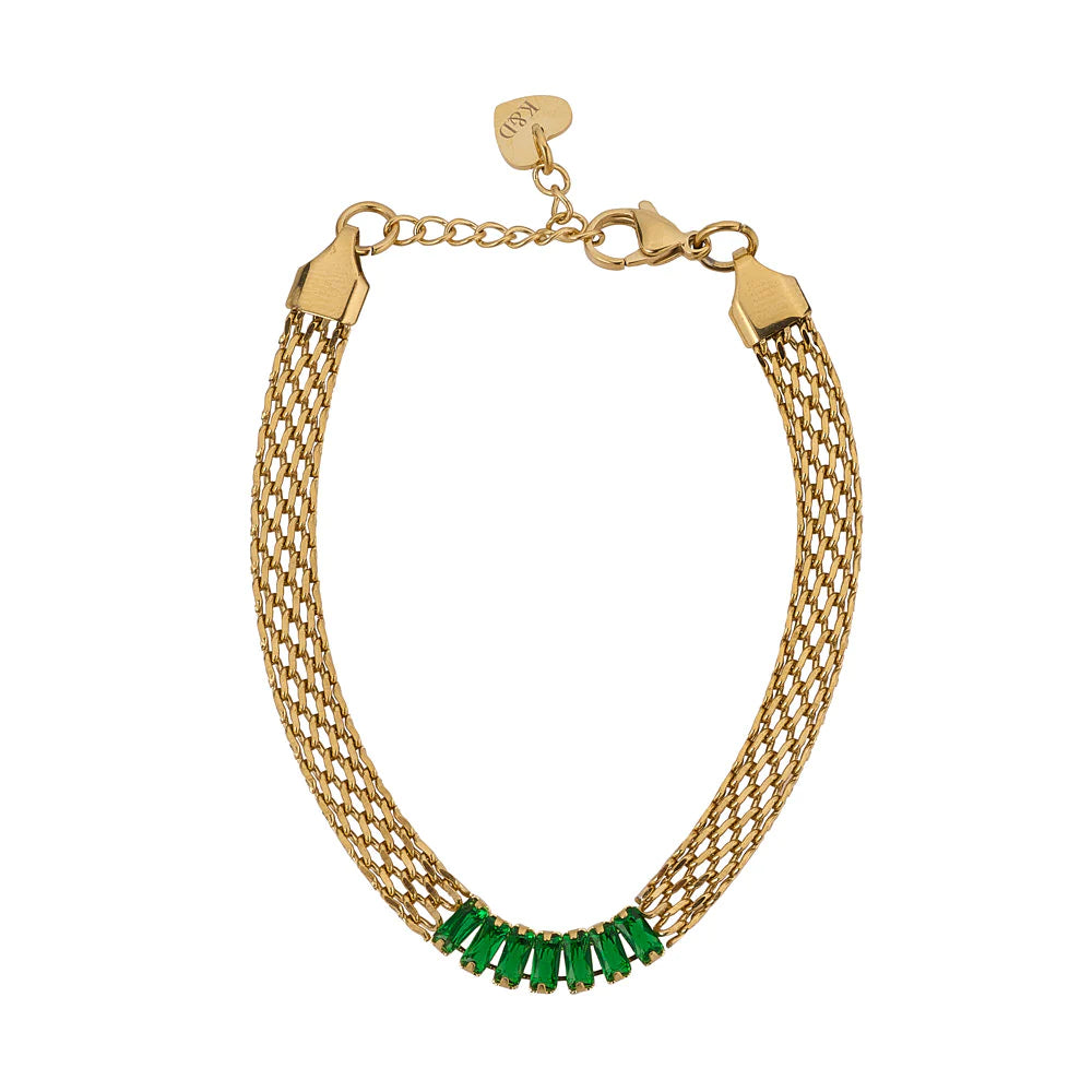 KNIGHT & DAY -  Emerald Mesh Bracelet