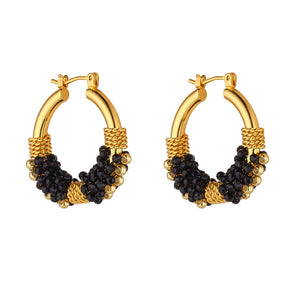 KNIGHT & DAY - Black Cluster Hoops
