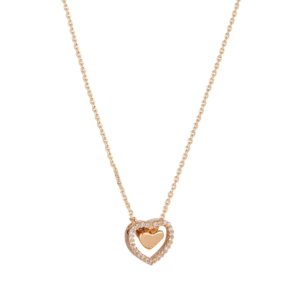 KNIGHT & DAY - Gold Heart to Heart Pendant