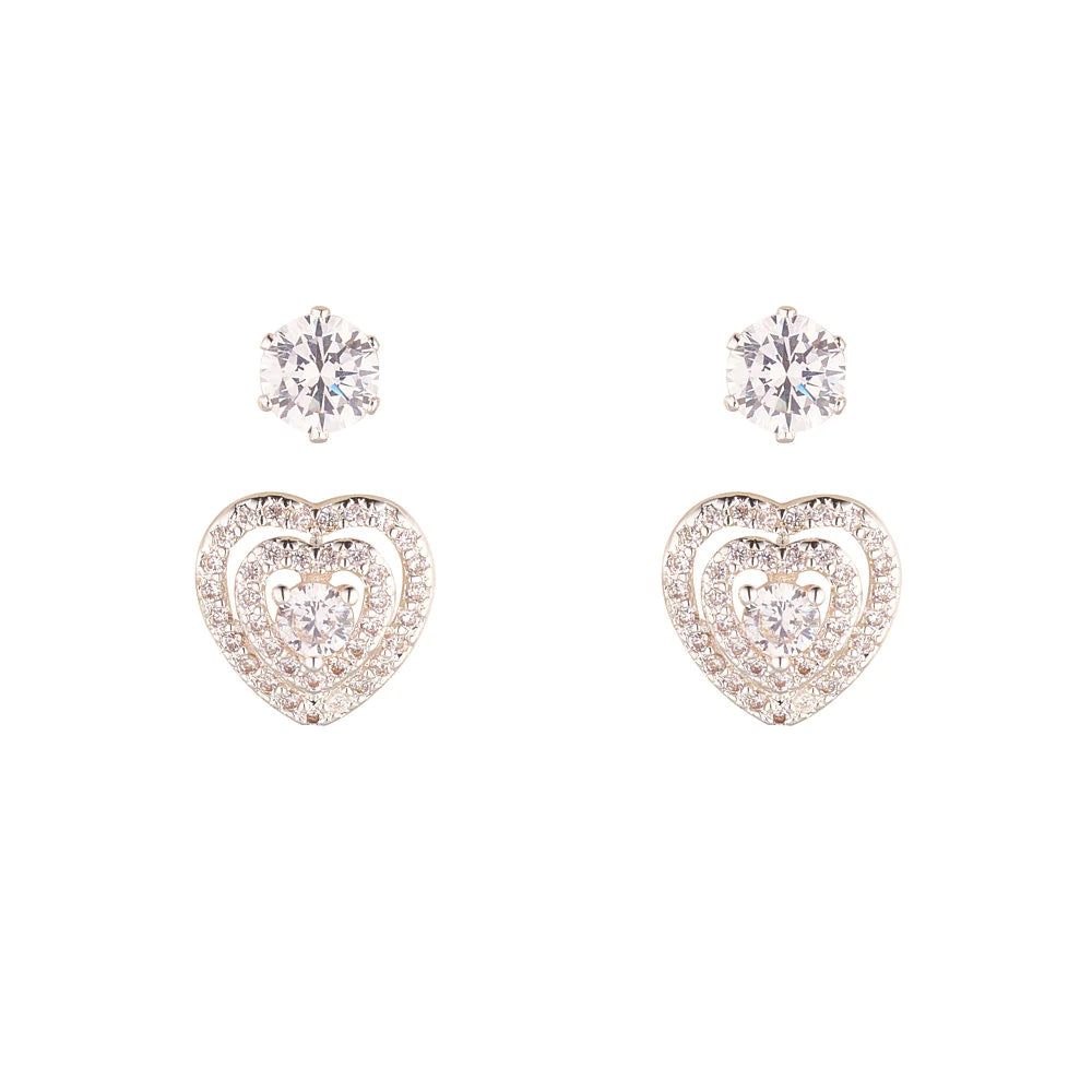 KNIGHT & DAY - Micropave Heart Earring Set