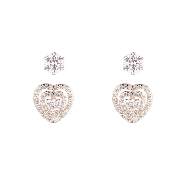 KNIGHT & DAY - Micropave Heart Earring Set