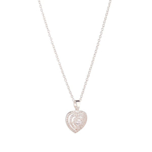 KNIGHT & DAY - Silver Micropave Heart Pendant