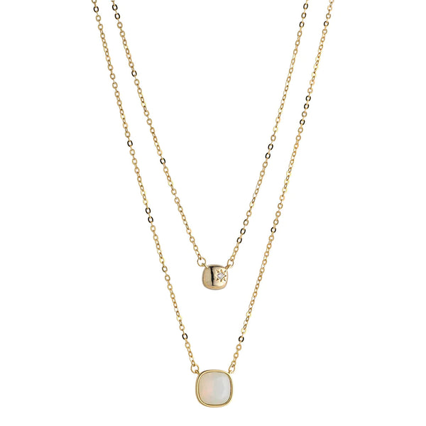 KNIGHT & DAY - Sasha White Opal Layered Necklace