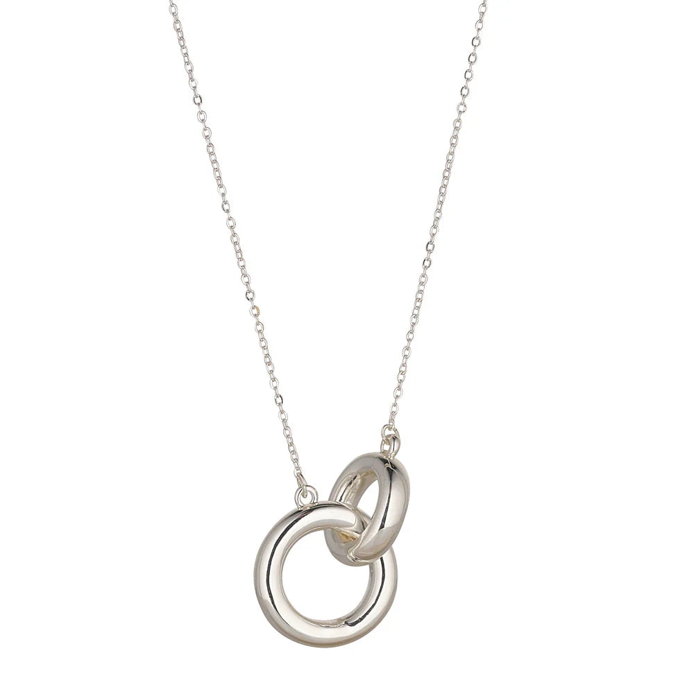 KNIGHT & DAY - Chunky Interlink Circles Silver Necklace