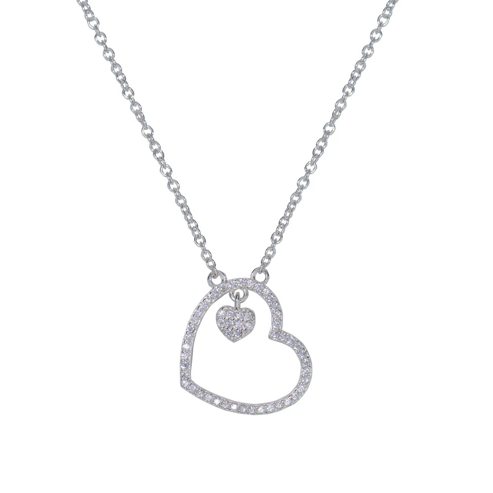 KNIGHT & DAY -  Emberly Silver Heart Necklace