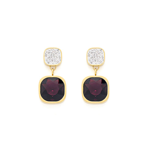 KNIGHT & DAY -  Ashlyn Dark Amethyst Earrings